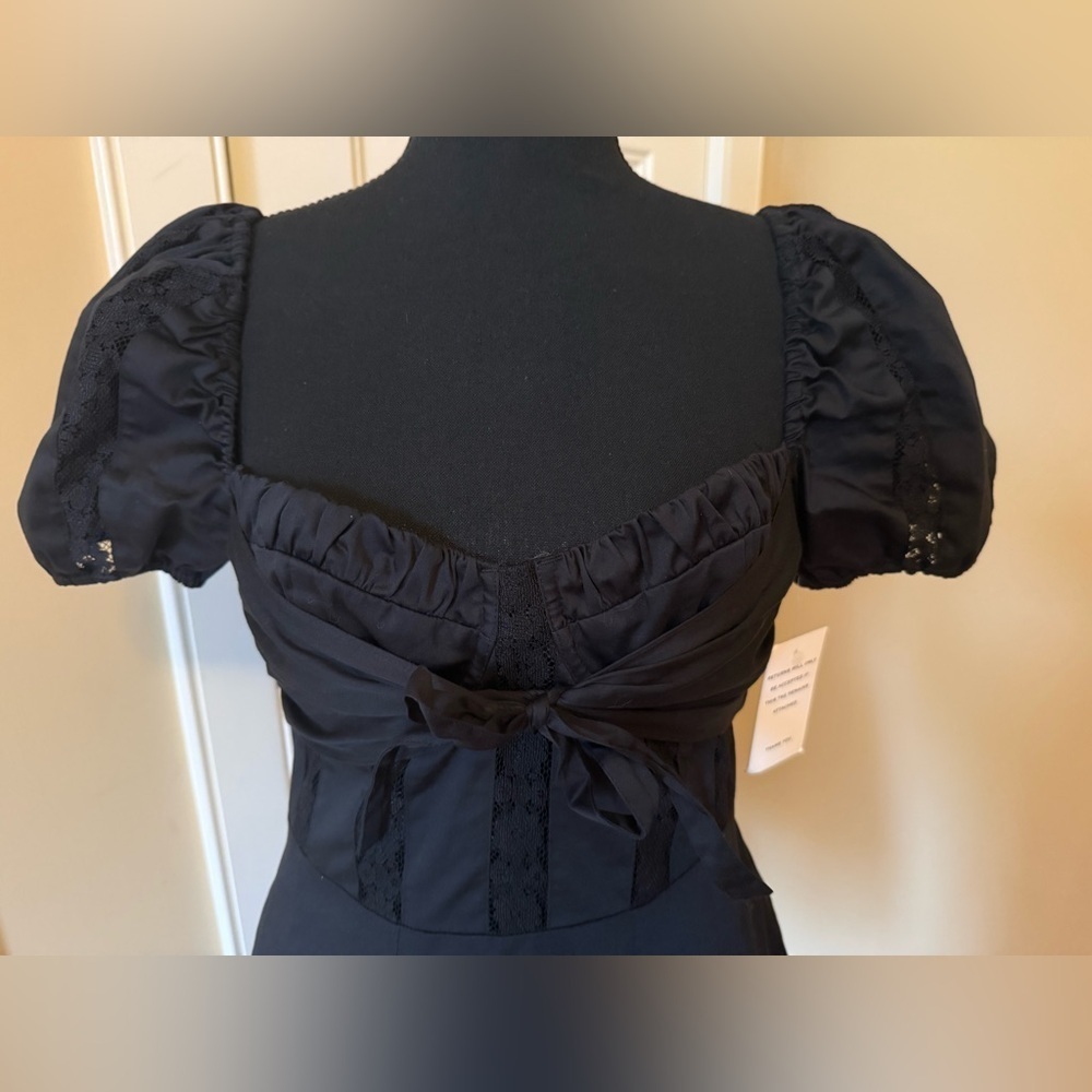 For Love & Lemons Short Sleeve Black Corset Mini Dress Women’s Size L Black NWT - Picture 5 of 16